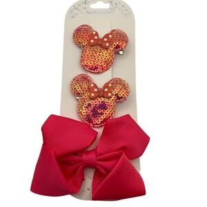 Chloe Accessory Minnie Mouse Sequin Hair Clips & Bow‎ Set